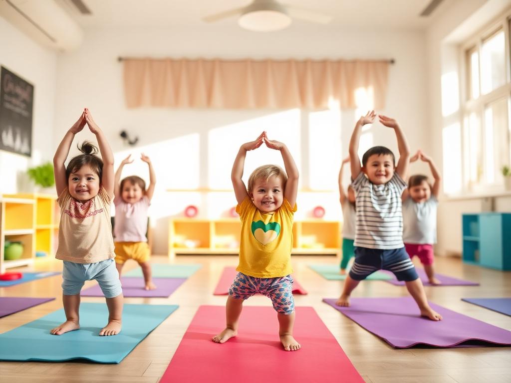 Kids doing yoga